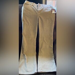 Gloria Vanderbilt Corduroy Pants NEW with TAGS tan color size 12